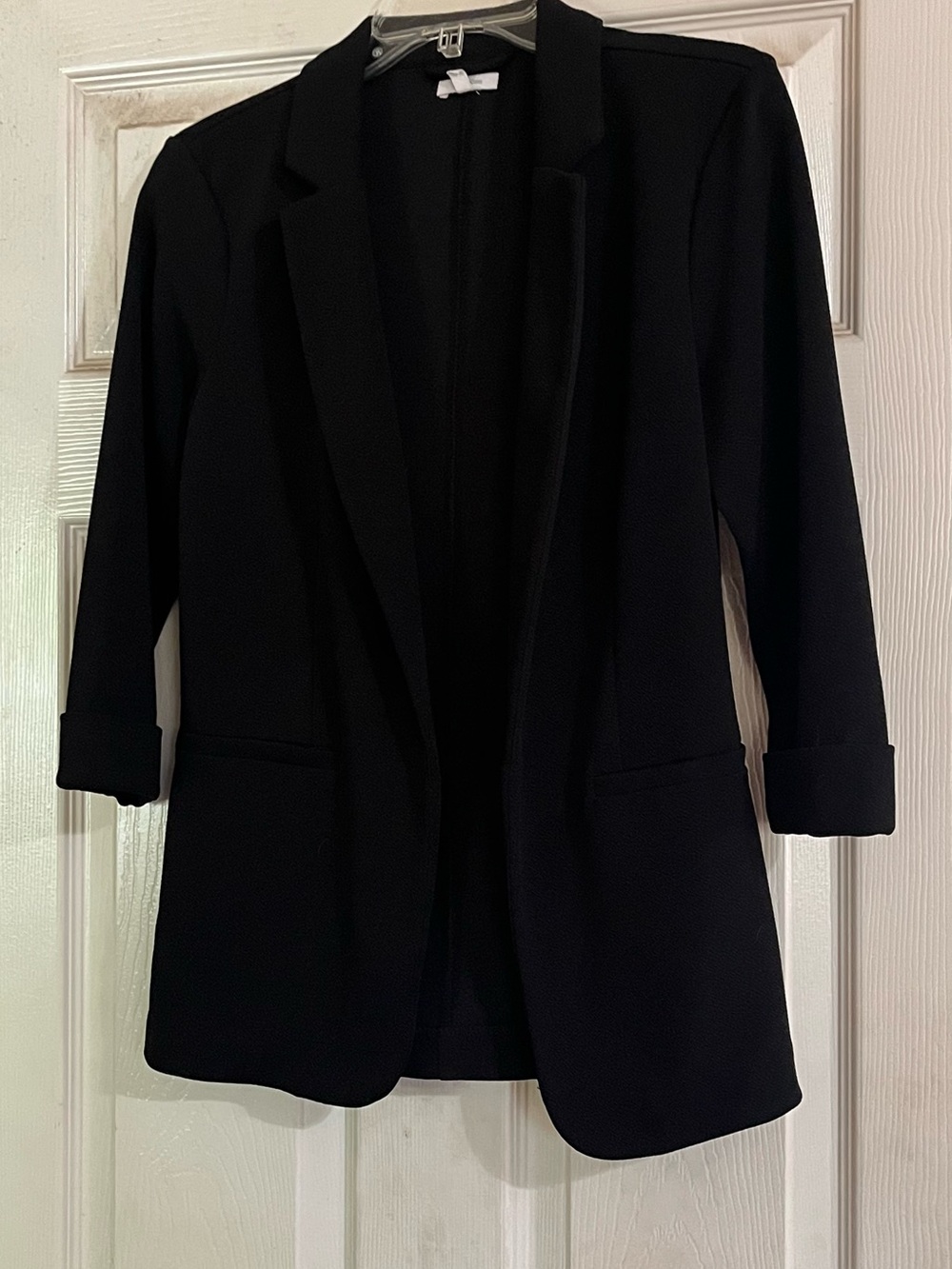 Maurices Black Open-Front Blazer with Rolled Cuffs